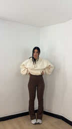 Leggings costine a zampa Marrone
