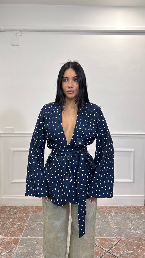Blazer Pois Blu Navy