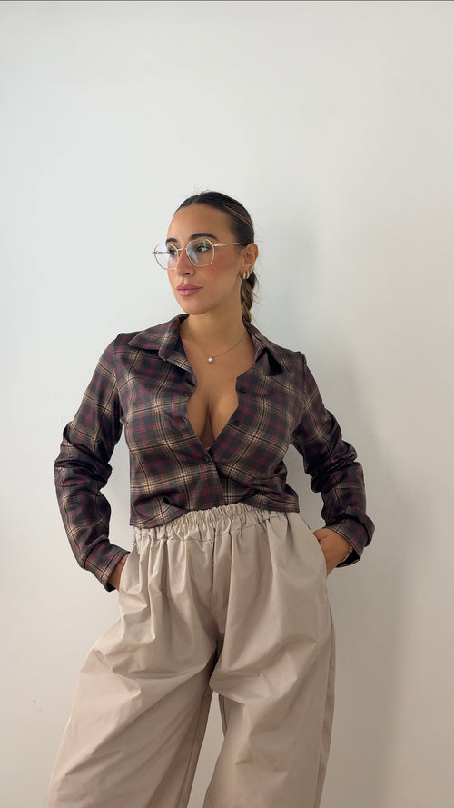 Camicia Quadri crop