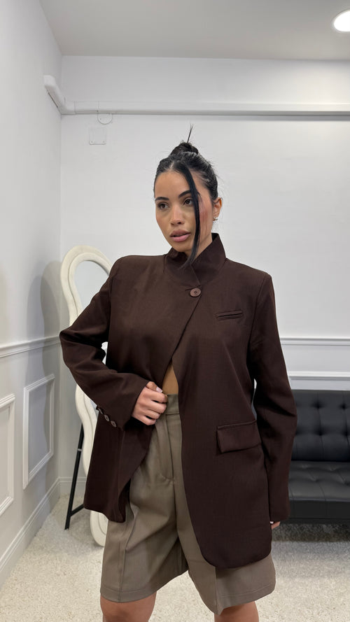 Blazer Chiusura trasversale Marrone