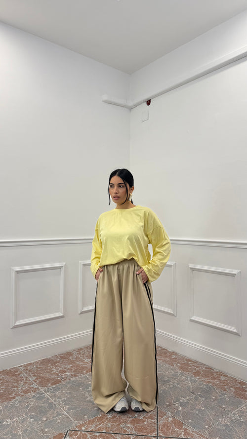 Pantalone Sporty Stripe Beige