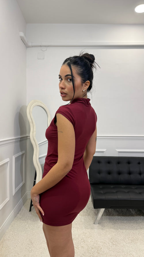 Mini Dress Corea Bordeaux