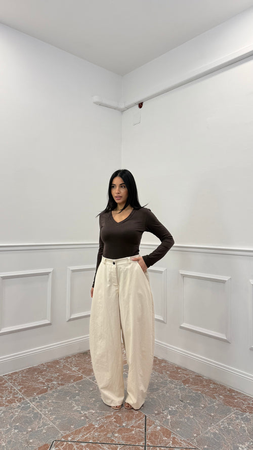 Pantalone Clara effetto Denim Burro