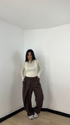 Pantalone Sartoriale Relax Marrone