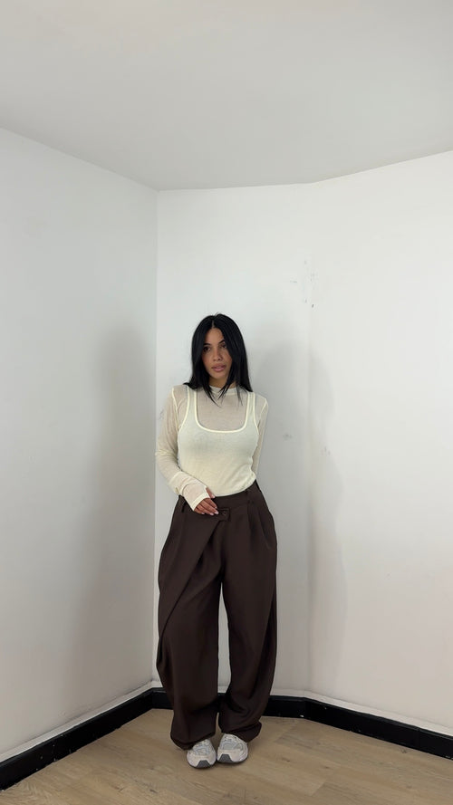 Pantalone Sartoriale Relax Marrone