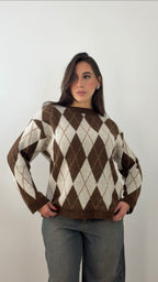 Pull Argyle Marrone