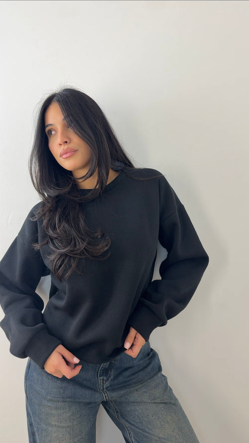 Felpa basic girocollo