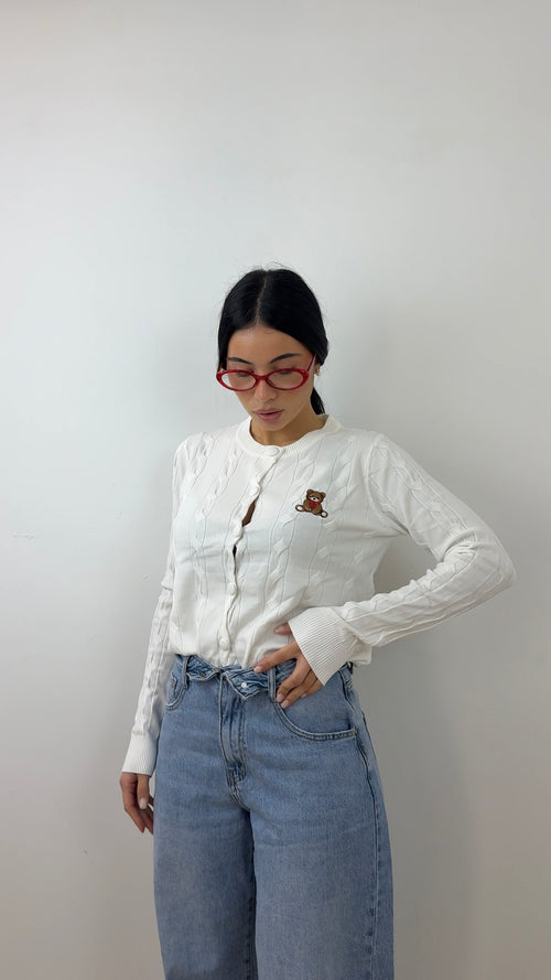 Cardigan Teddy Bianco