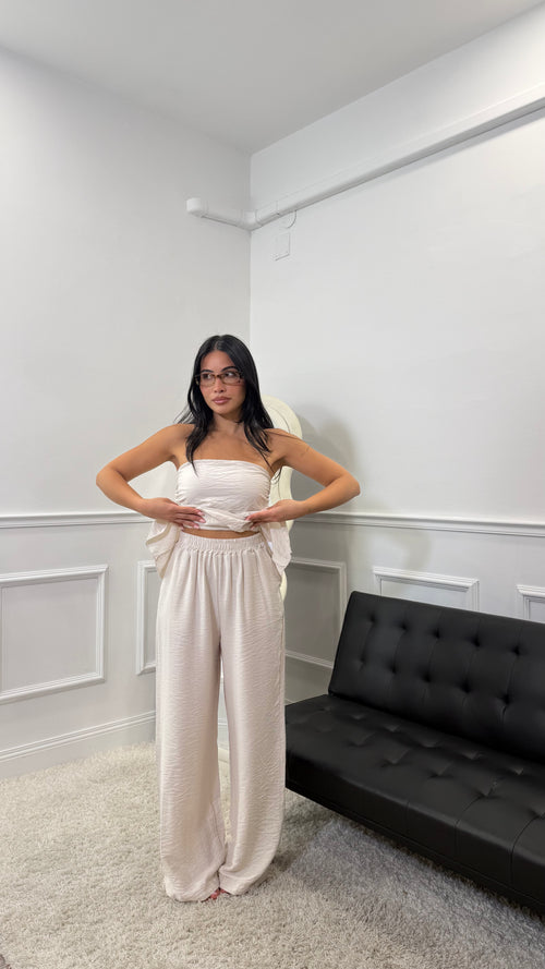 Coordinato Giulia in simil lino Burro