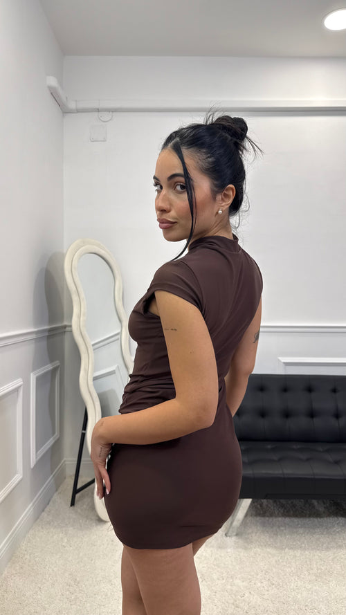 Mini Dress Corea Marrone