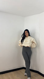 Leggings costine a zampa Grigio Antracite
