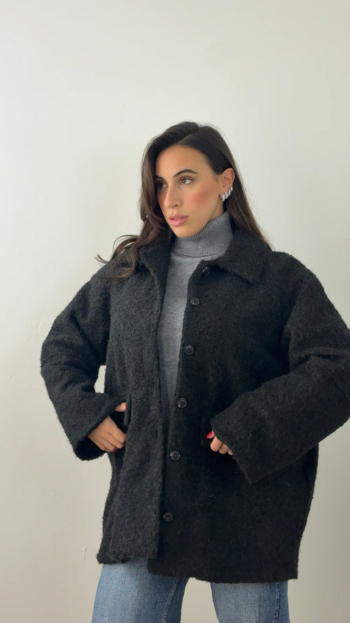 Giacca Soft Teddy Nera