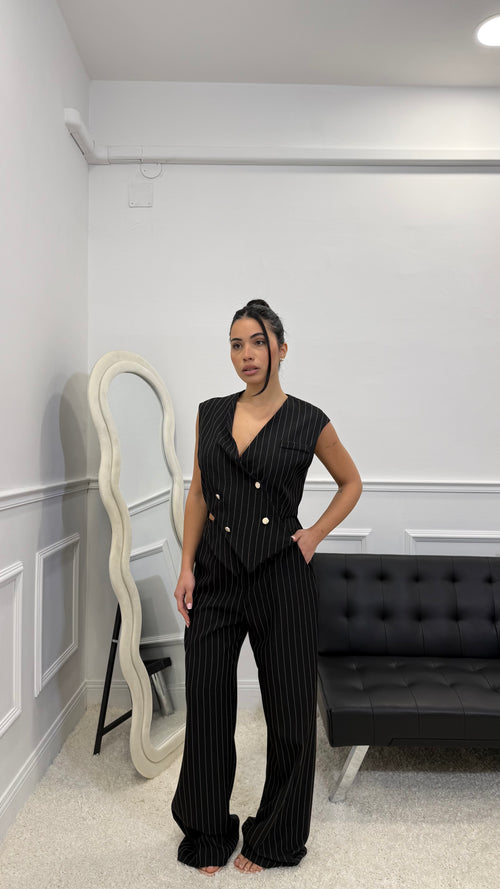 Tailleur Vittoria Gessato Nero