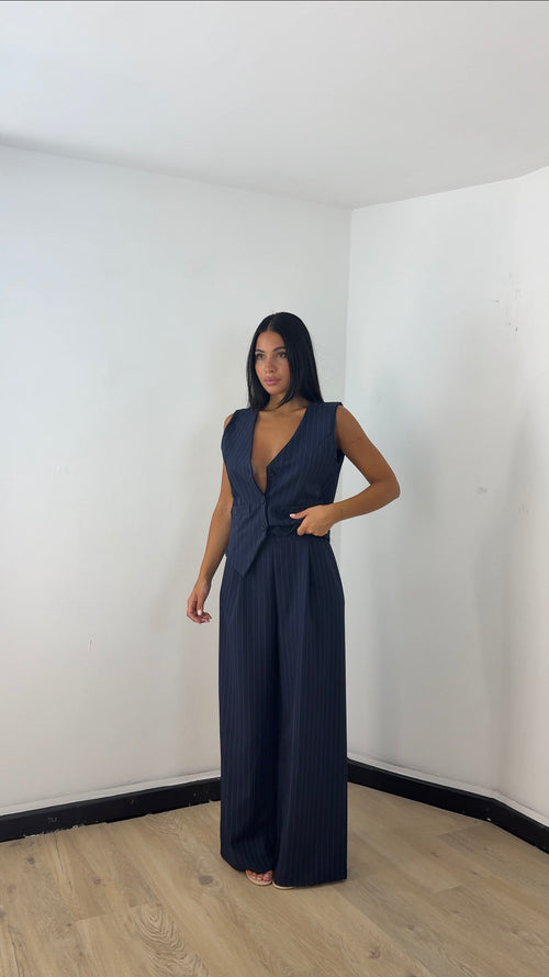 Coordinato gessato low cost