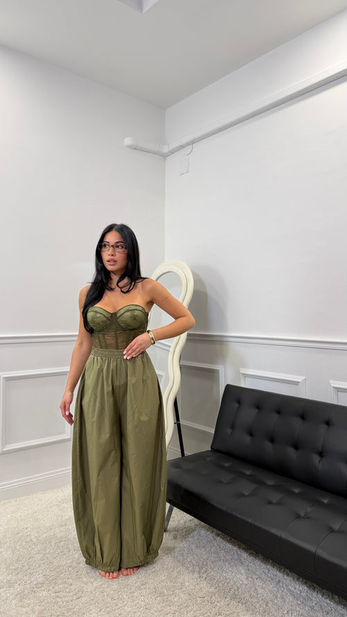 Pantalone Sporty Just West Verde Militare