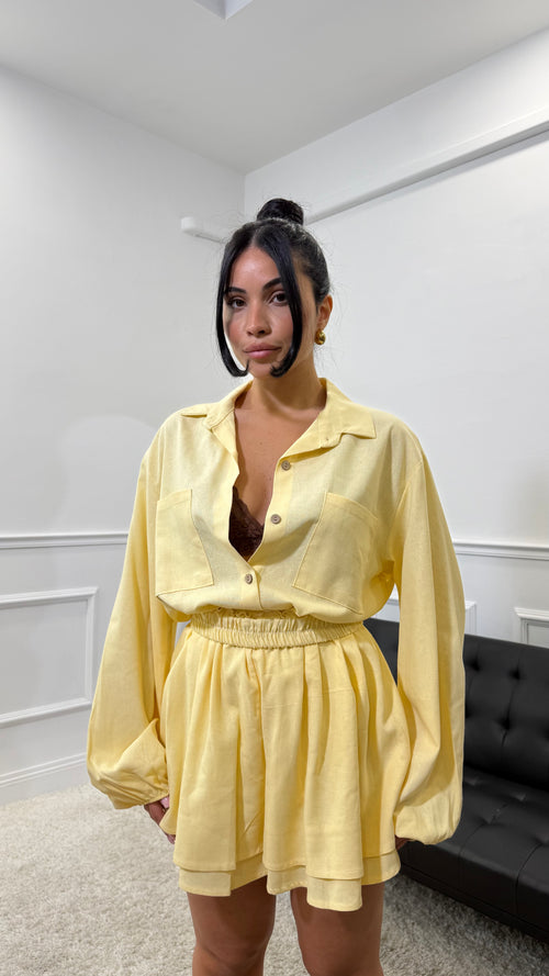 Coordinato Maila in simil lino Giallo