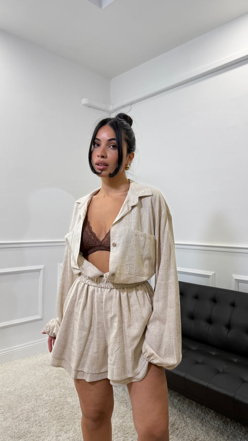 Coordinato Maila in simil lino Beige