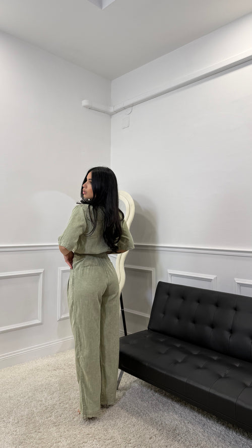 Jumpusuit in Denim Verde