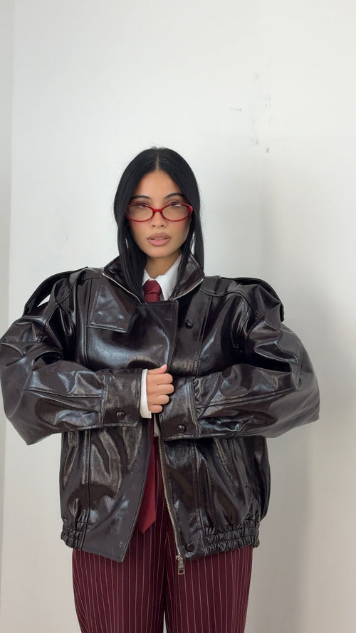 Bomber Rebel in Vernice Bordeaux