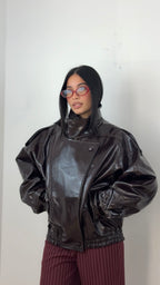 Bomber Rebel in Vernice Bordeaux
