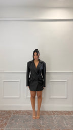 Blazer Dress Ecopelle Nero