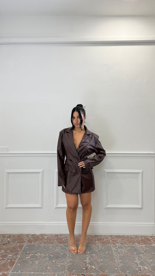 Blazer Dress Ecopelle Bordeaux