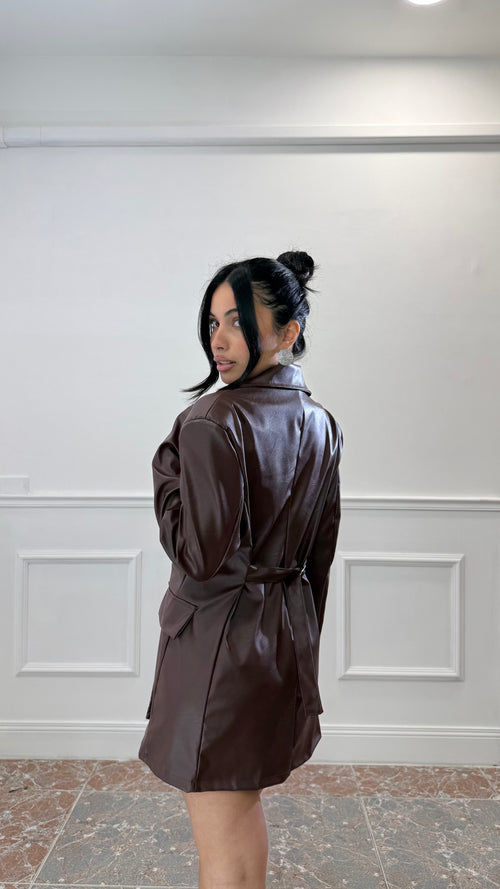 Blazer Dress Ecopelle Bordeaux
