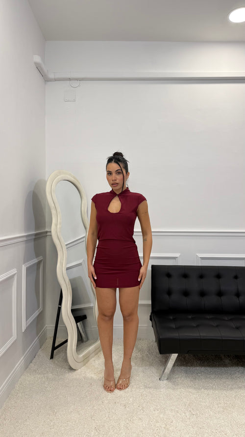 Mini Dress Corea Bordeaux