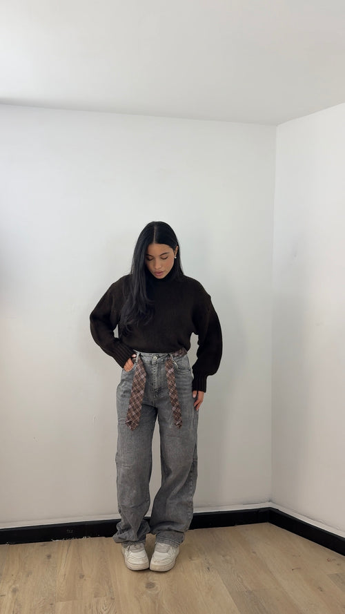 Jeans Cravatta Grigio