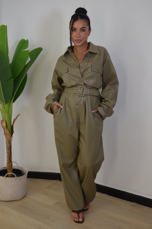 Jumpsuit in ecopelle