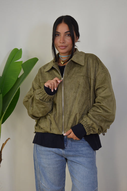 Bomber effetto camoscio