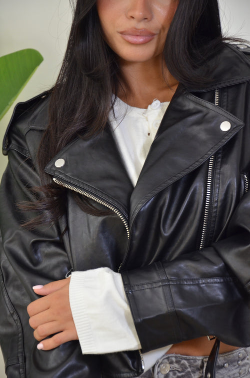 Chiodo Biker in ecopelle