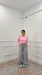 Pantalone Sporty Stripe Grigio Ghiaccio