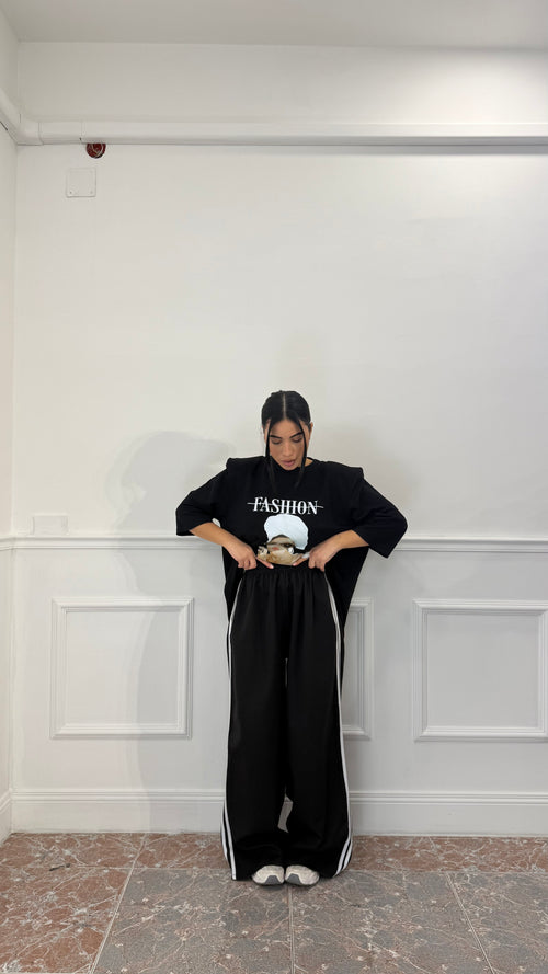 Pantalone Sporty Stripe Nero