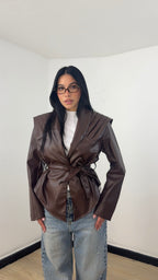 Trench Ecopelle Imperial Marrone