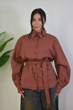 Camicia a quadri con cintura