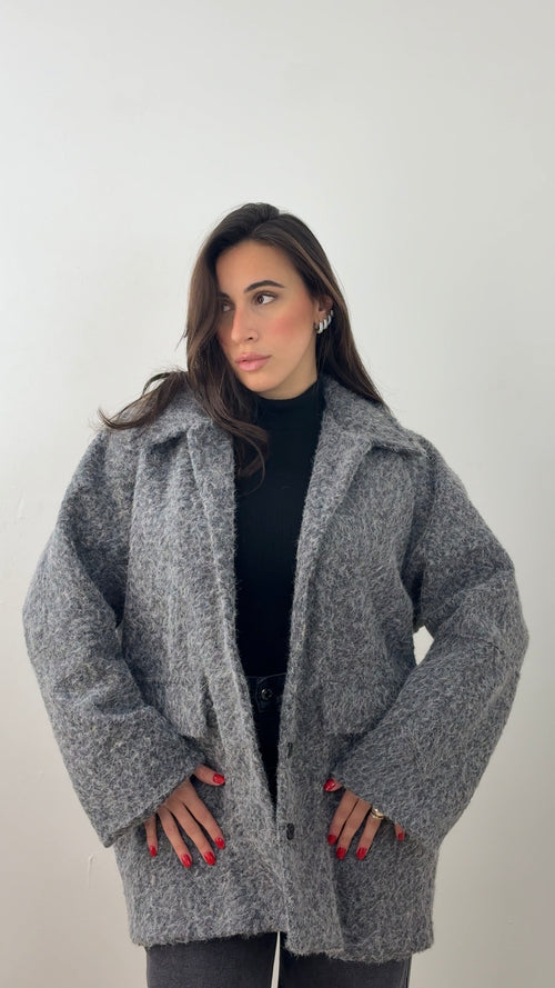 Giacca Soft Teddy Grigia