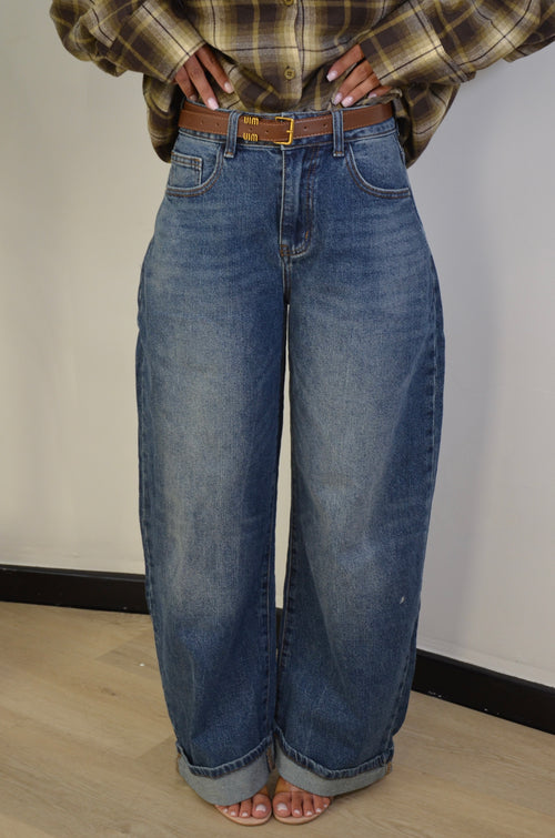 Jeans Balloon Denim con cintura