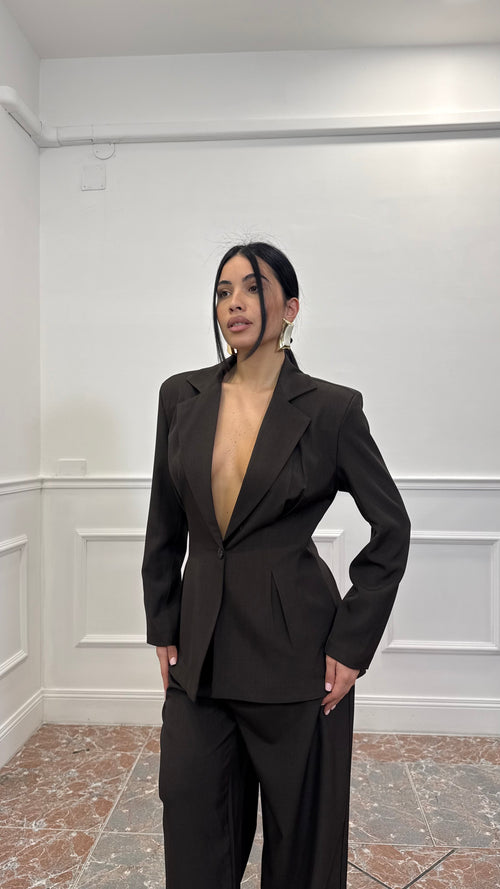 Tailleur Strutturato Marrone