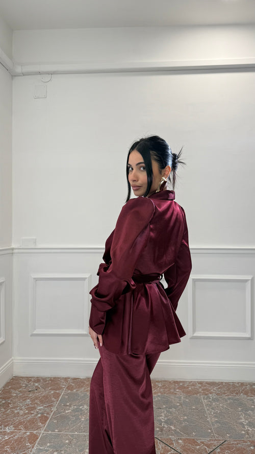 Coordinato Diana Satin Bordeaux