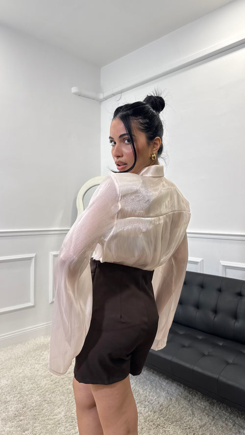 Camicia Satinata Cipria