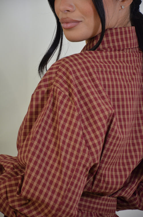 Camicia a quadri con cintura