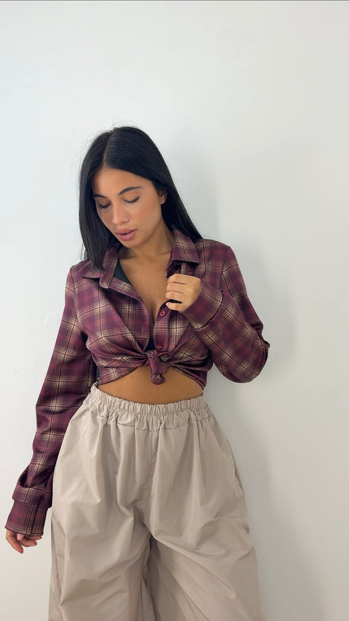 Camicia Quadri crop