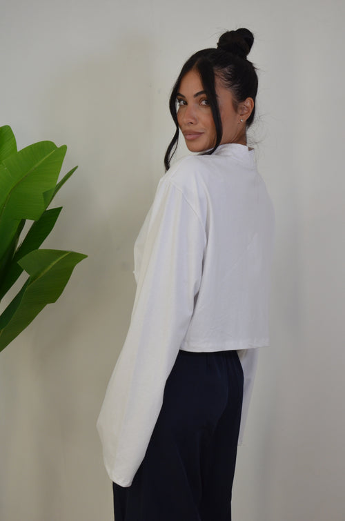Shirt Crop mezzo collo