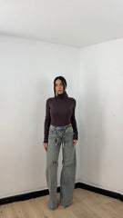 Jeans Wide Belt Detail