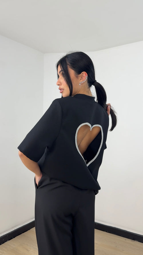 T-Shirt Cuore Nera