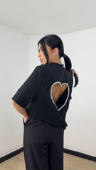 T-Shirt Cuore Nera