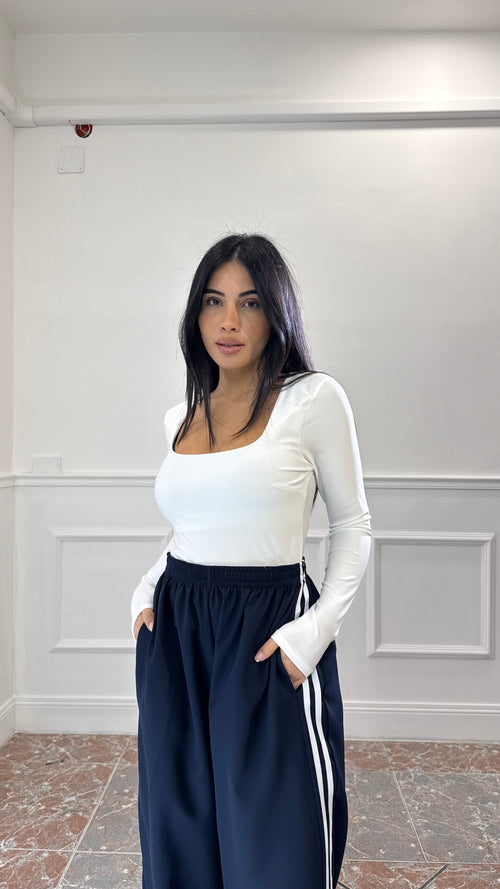Body Scollo Quadrato in Lycra