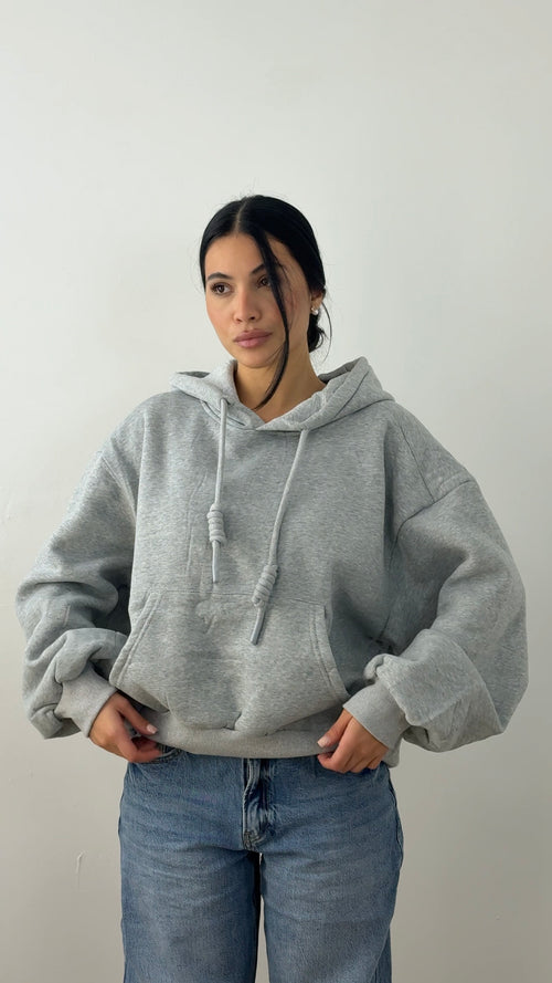 Felpa Hoodie Grigia