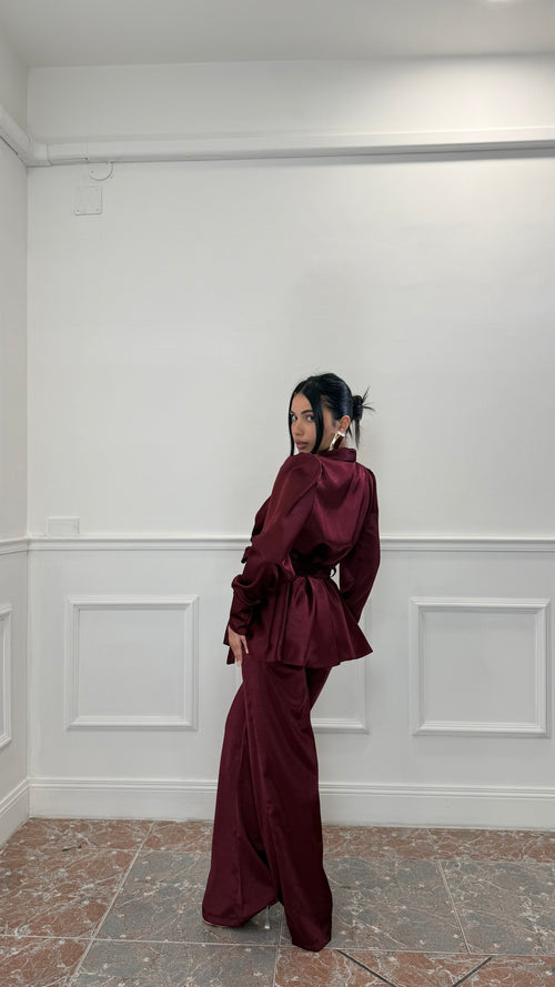 Coordinato Diana Satin Bordeaux